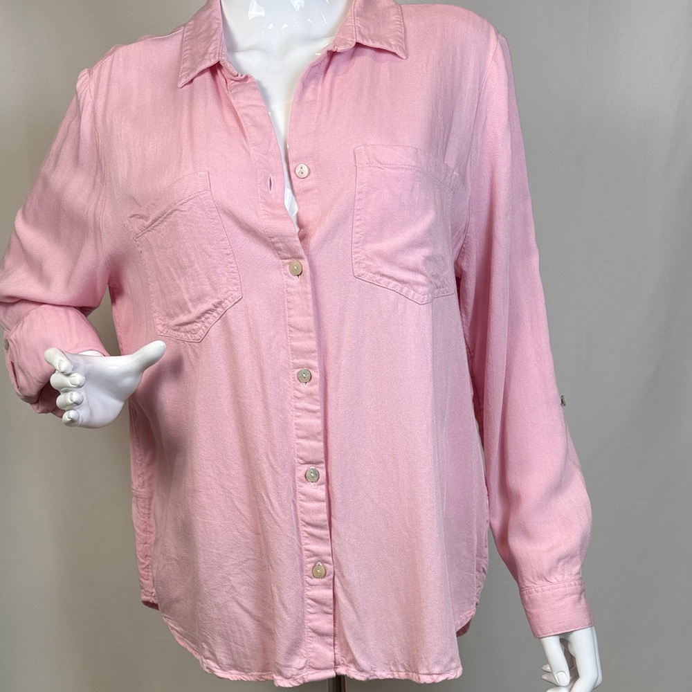 🏖️beachlunchlounge /100% Viscose Button-Down Shirt/ Size Large
